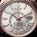 Rose Gold Silver Dial Fluted Bezel Luxury Men’s Watch with Black Strap