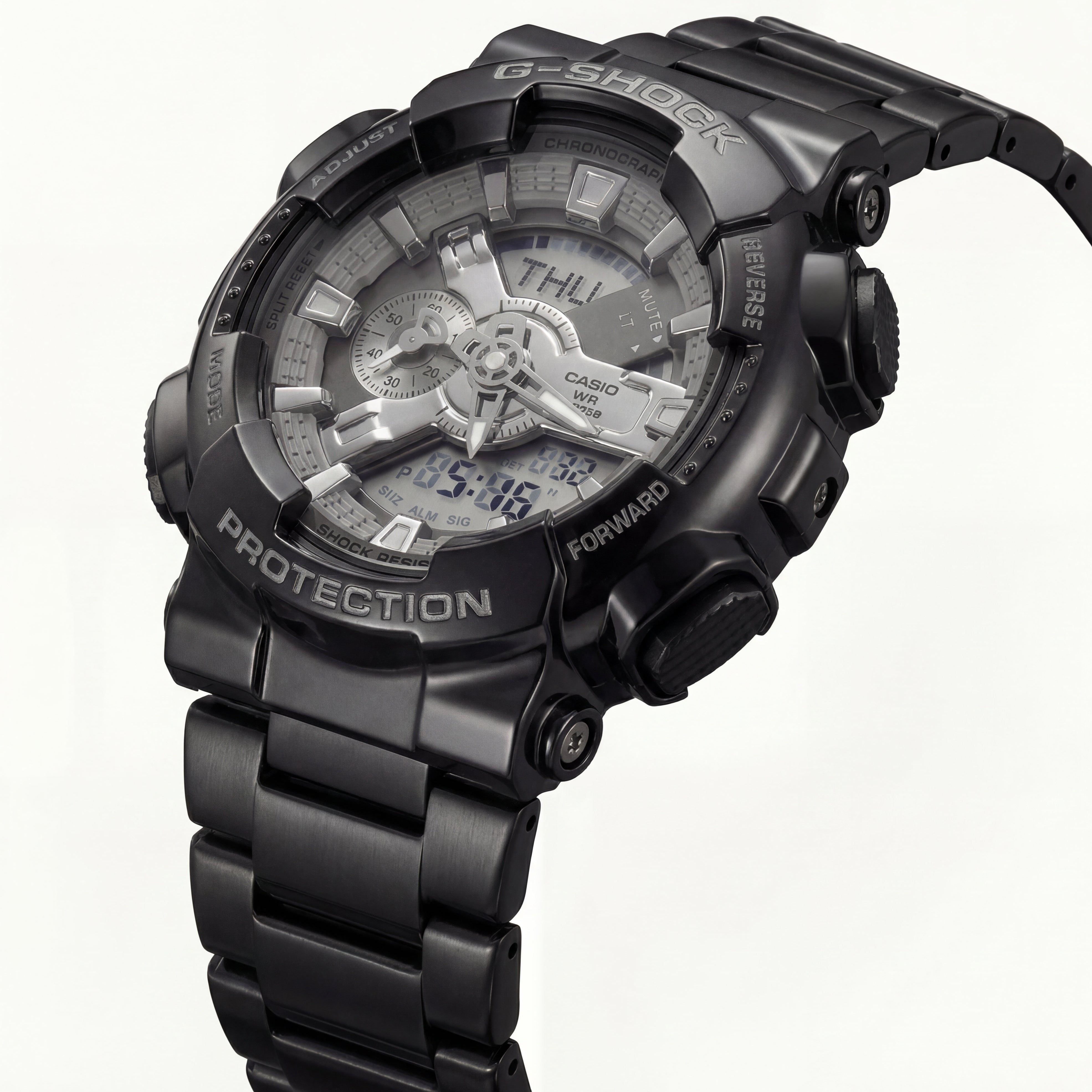 All-Black Digital-Analog Shock Resistant Men’s Sports Watch