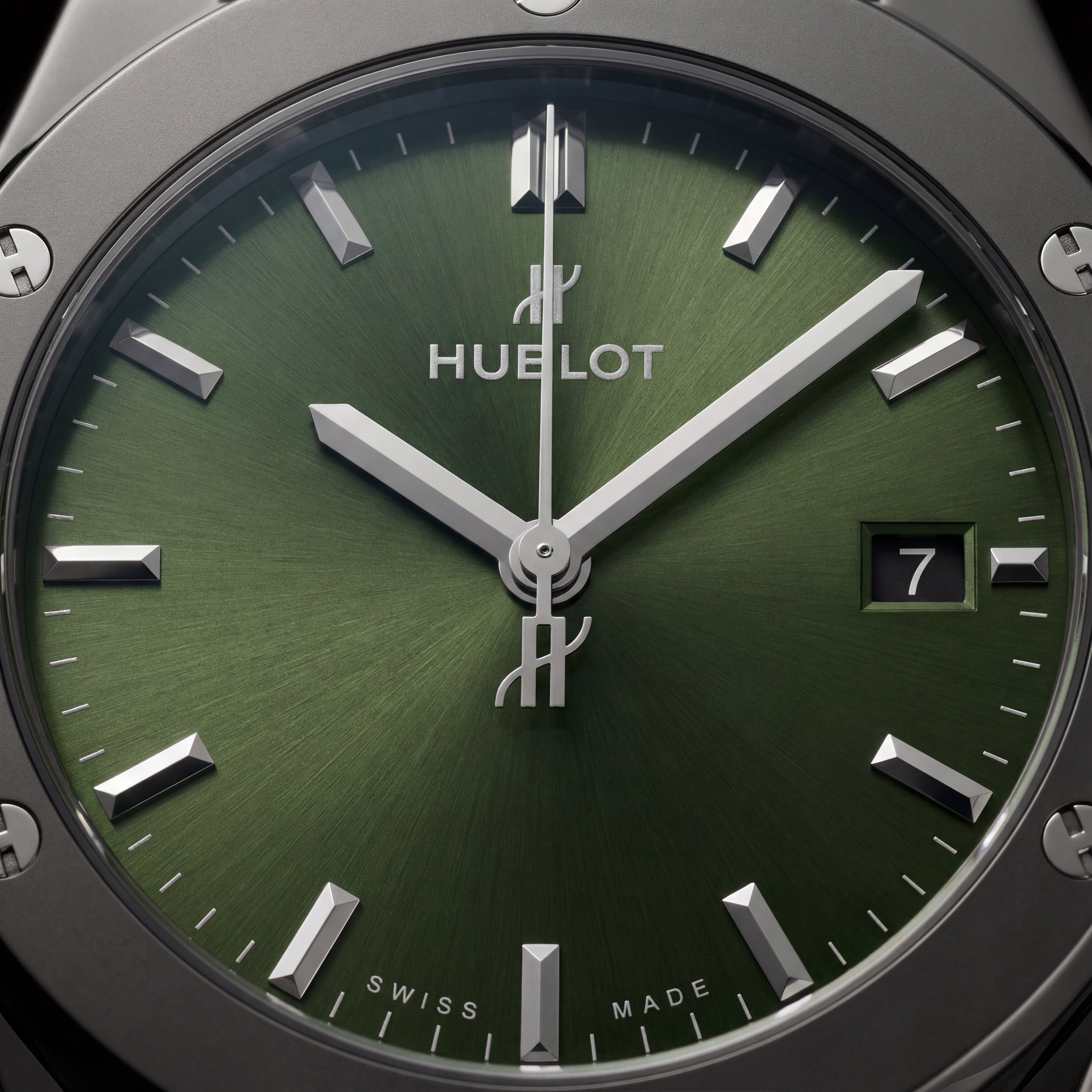 Matte Black Green Sunburst Dial Luxury Men’s Watch