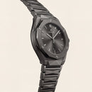 Matte Black Steel Luxury Men’s Watch with Smoke Grey Dial