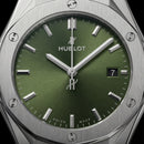 Silver Steel Green Sunburst Dial Luxury Men’s Watch