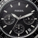 Silver Steel Black Chronograph Dial Men’s Watch