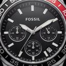 Steel Black Dial Red-Accent Chronograph Men’s Watch