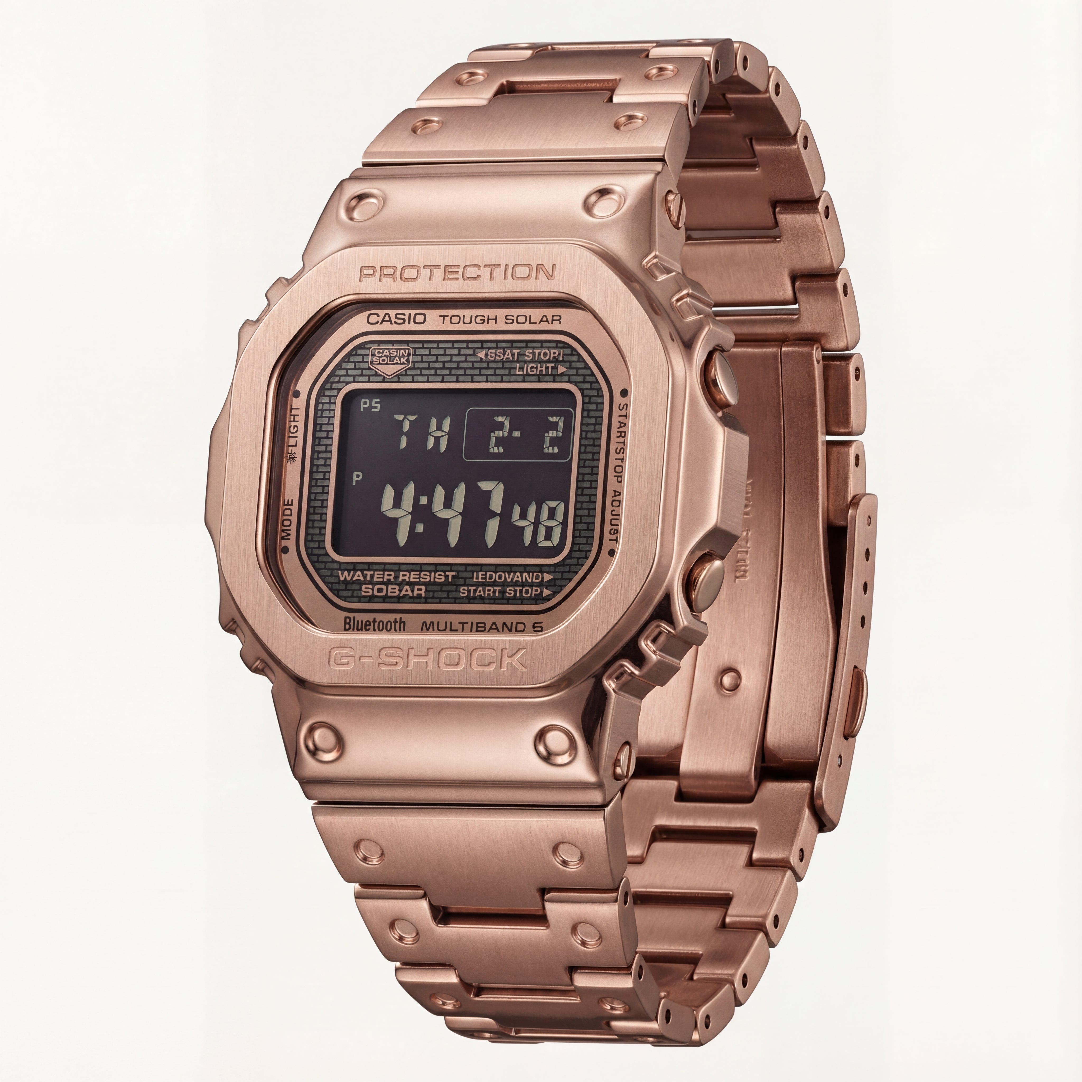 Rose Gold Square Digital Metal Men’s Watch