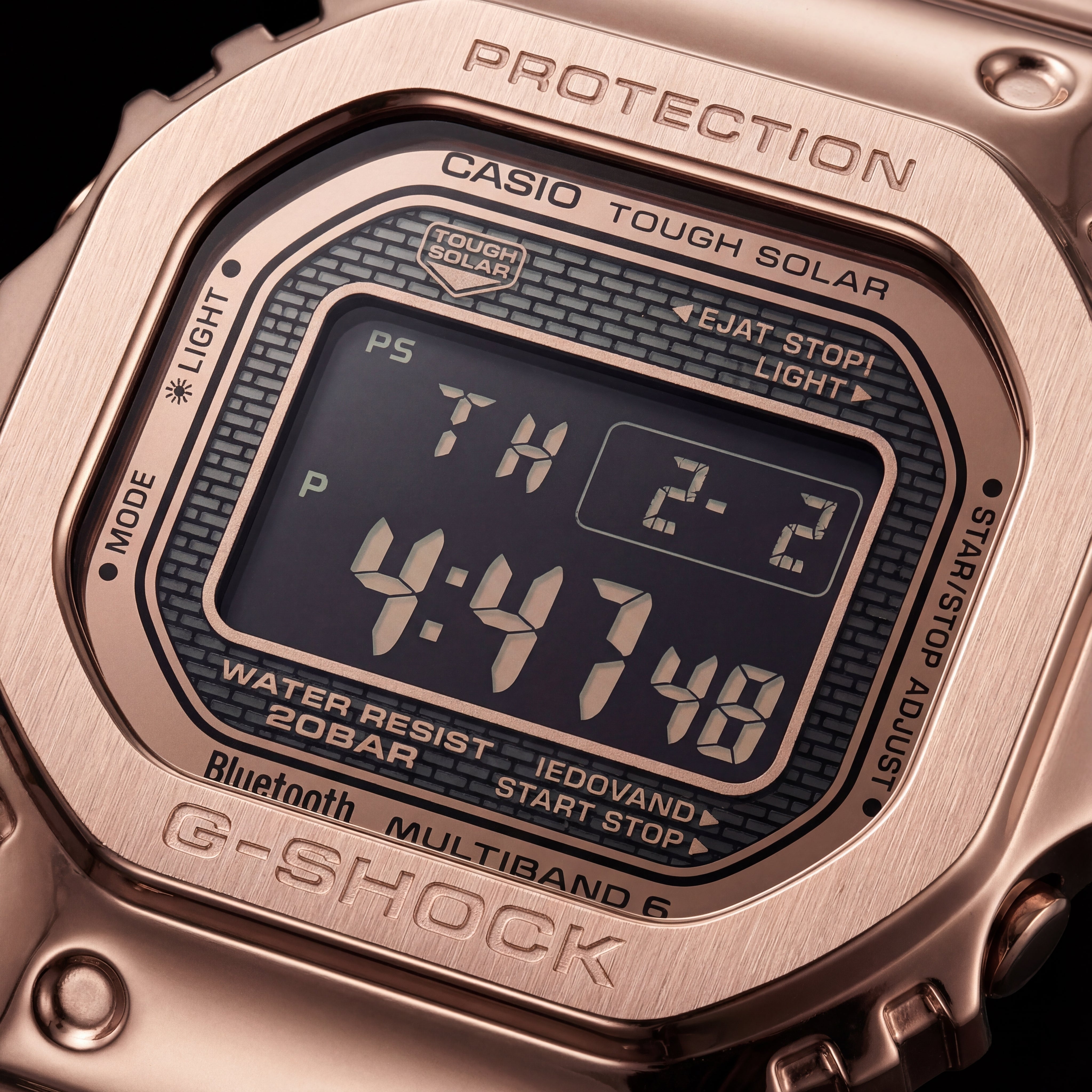 Rose Gold Square Digital Metal Men’s Watch