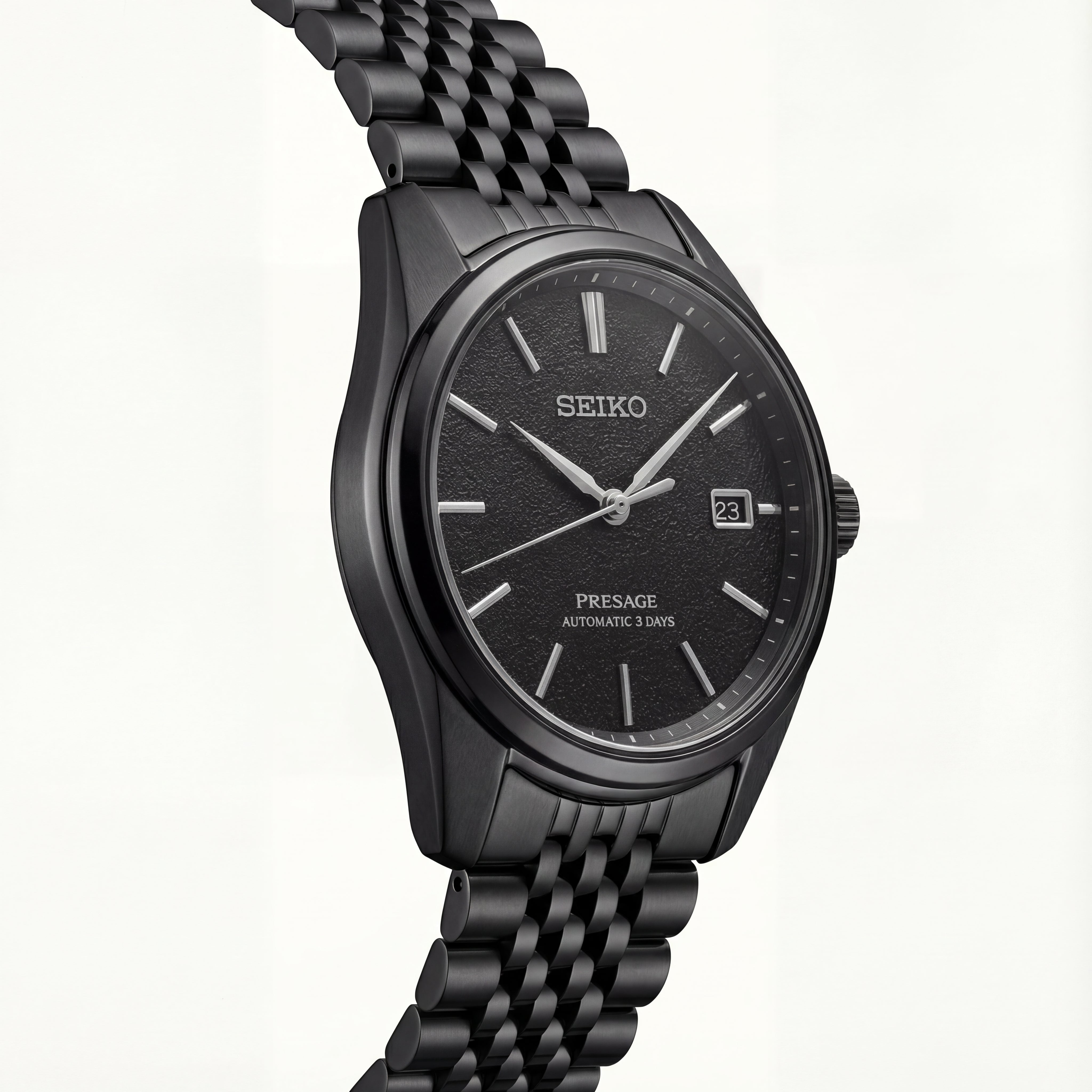 Black Textured Dial Automatic Power Reserve Men’s Watch