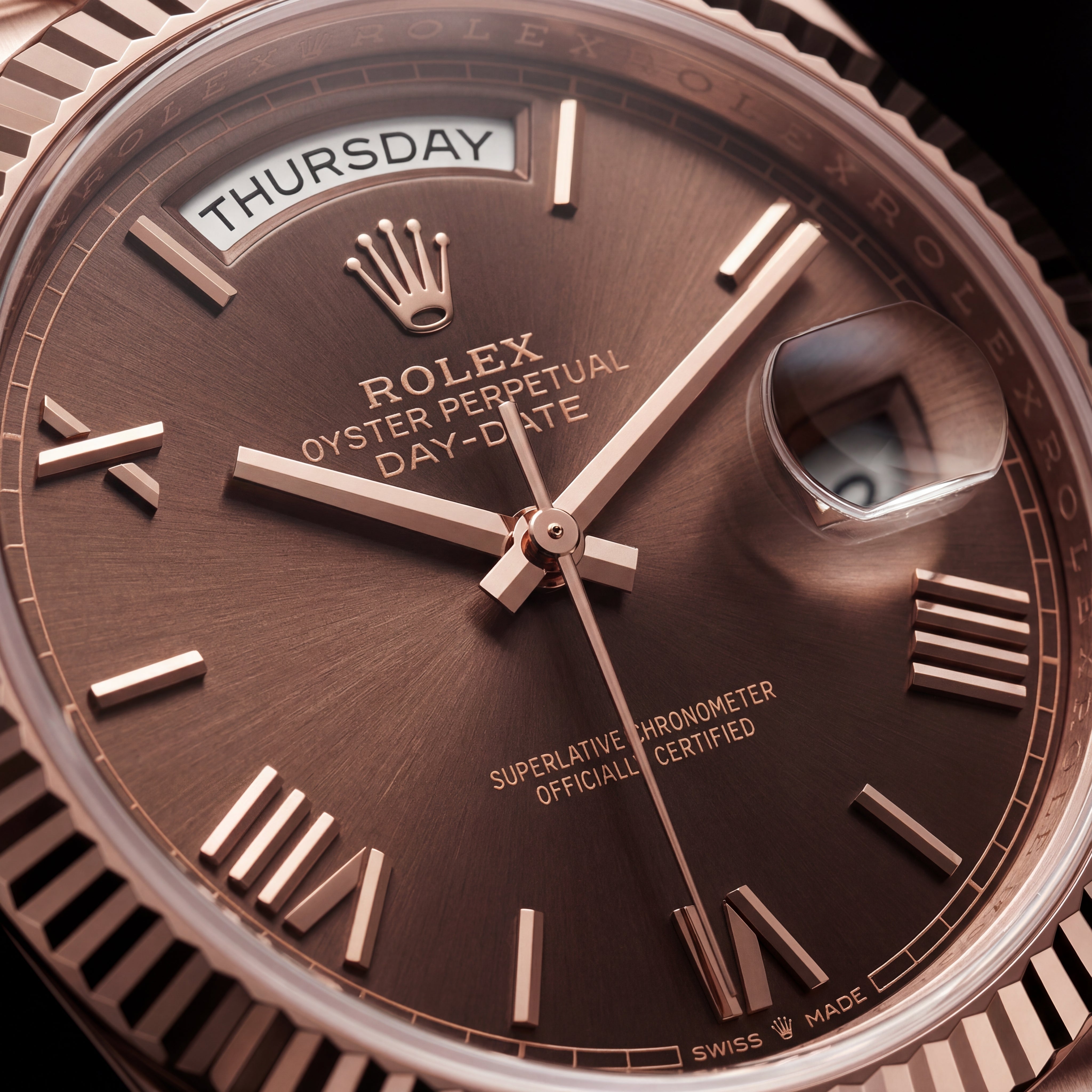 Rose Gold Day-Date Classic Roman Dial Men’s Watch
