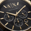 Centrix Onyx Black Silver–Gold Chronograph Watch