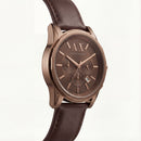 Centrix Mocha Brown Rose-Gold Chronograph Leather Watch