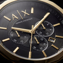 Regal Noir Gold Chronograph Leather Watch