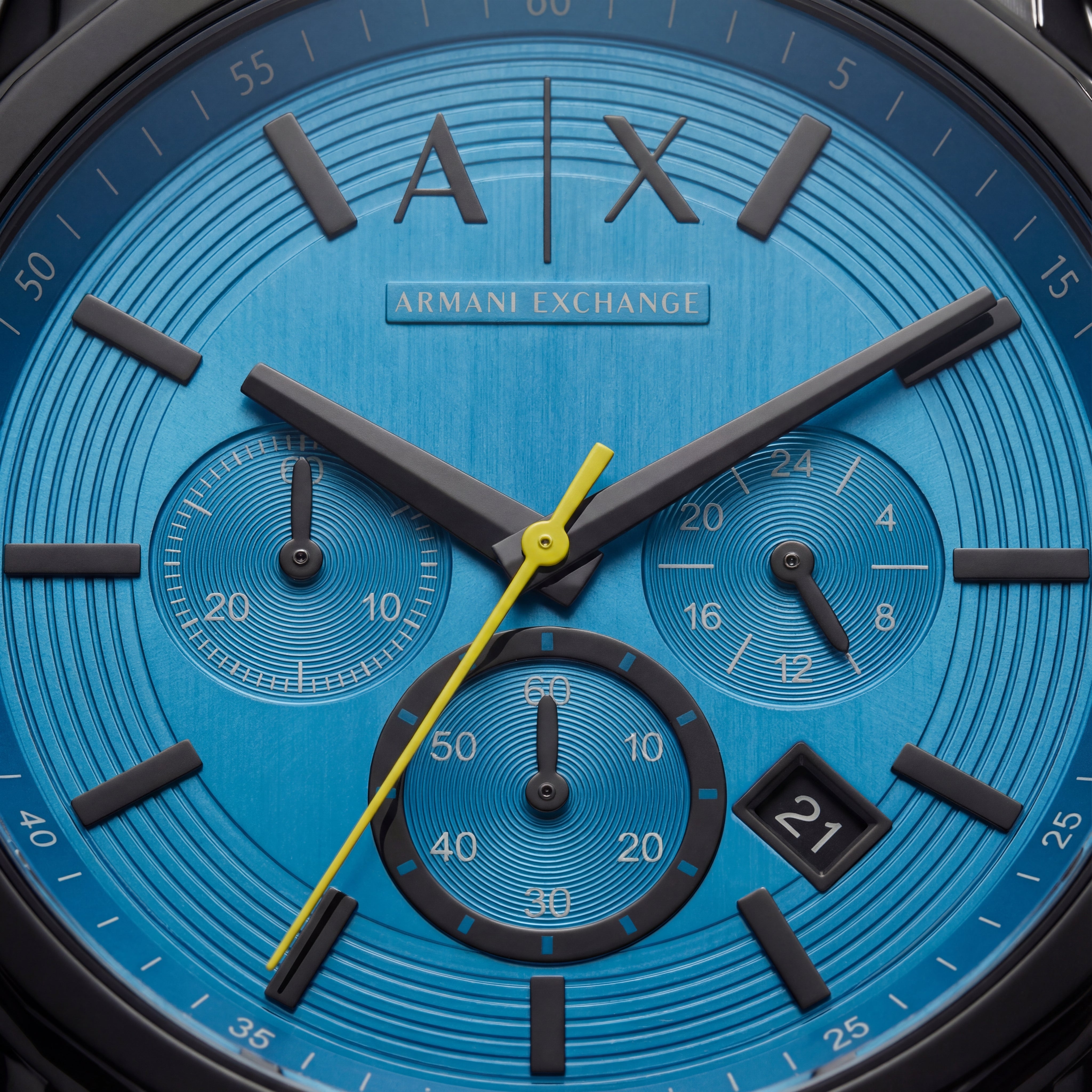 Turbo Blue Sport Chronograph Black Strap Watch