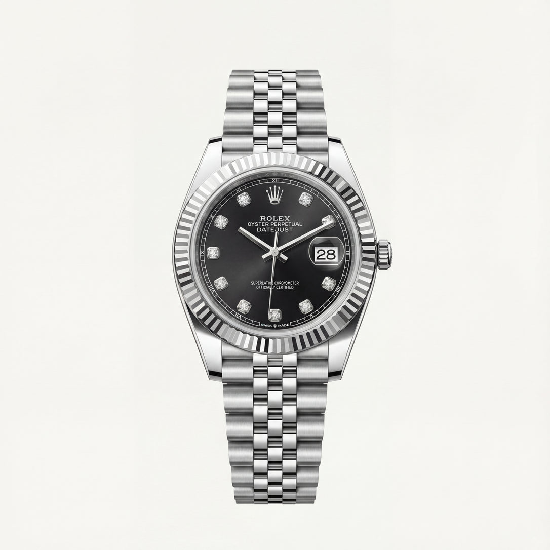 Onyx Black Diamond Dial Steel Watch