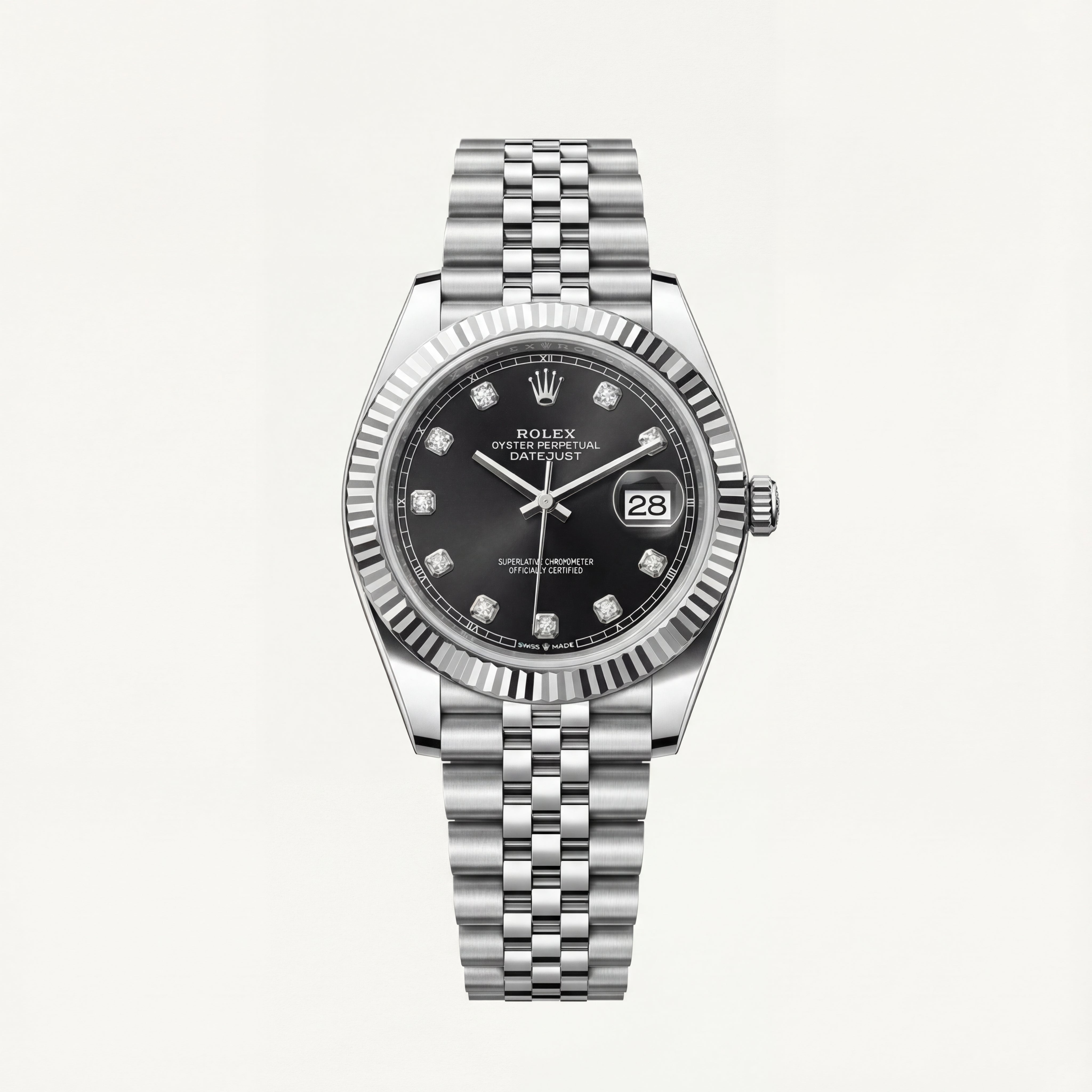 Onyx Black Diamond Dial Steel Watch