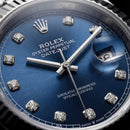 Navy Blue Diamond Dial Automatic Steel Watch