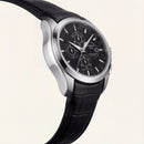 Black Dial Chronograph Men’s Leather Strap Watch