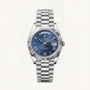 Royal Blue Fluted Bezel Automatic Steel Watch