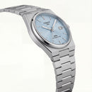 Ice Blue Textured Dial Steel Watch
