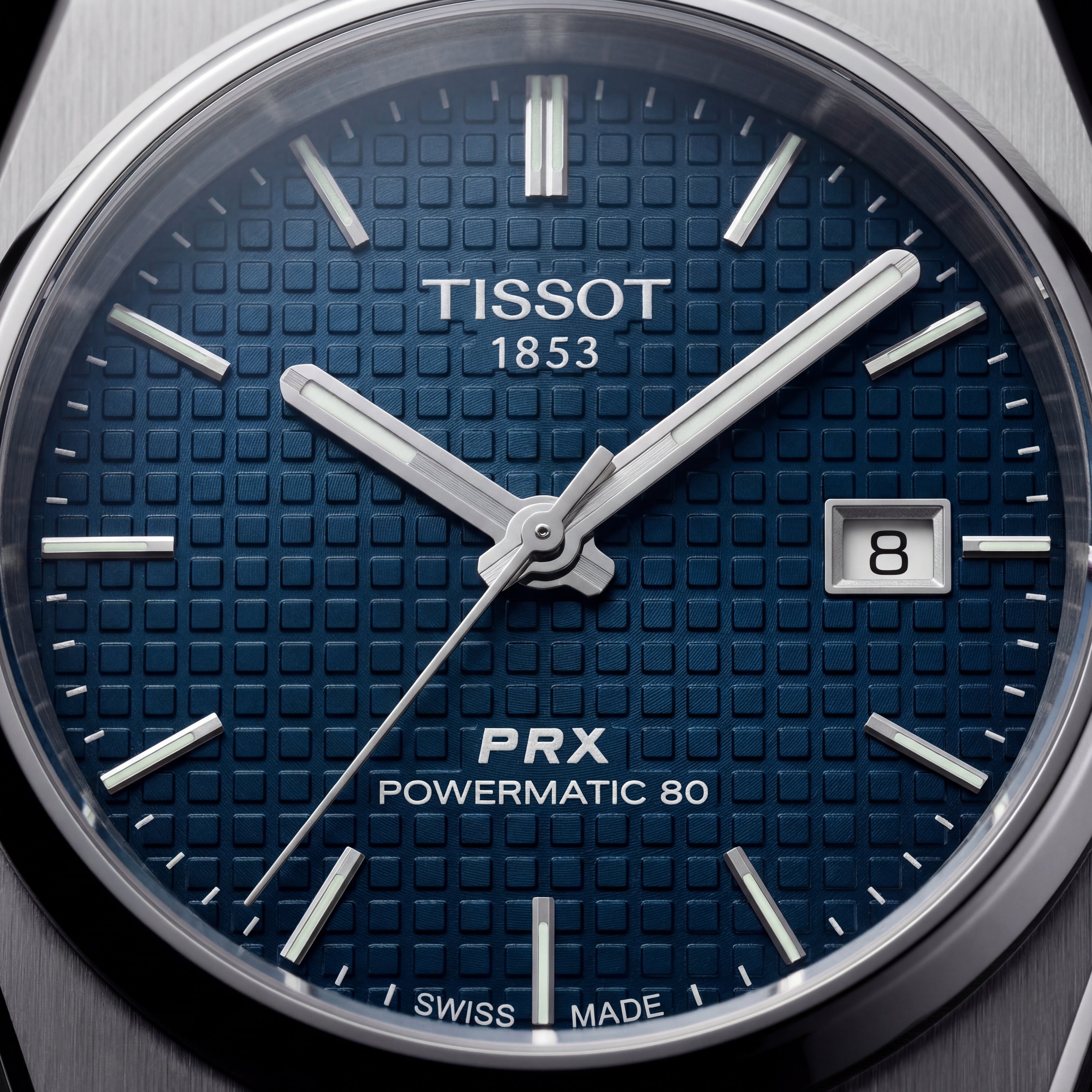 Deep Blue Textured Dial Automatic Steel Watch