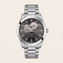 Smoked Silver Open-Heart Automatic Steel Watch