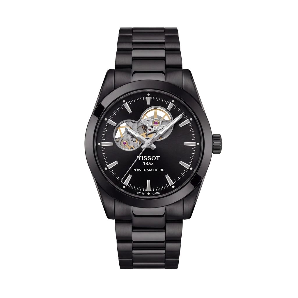 Shadow Black Open-Heart Automatic Steel Watch – Tick Talks