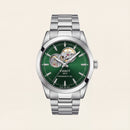 Emerald Green Open-Heart Automatic Steel Watch