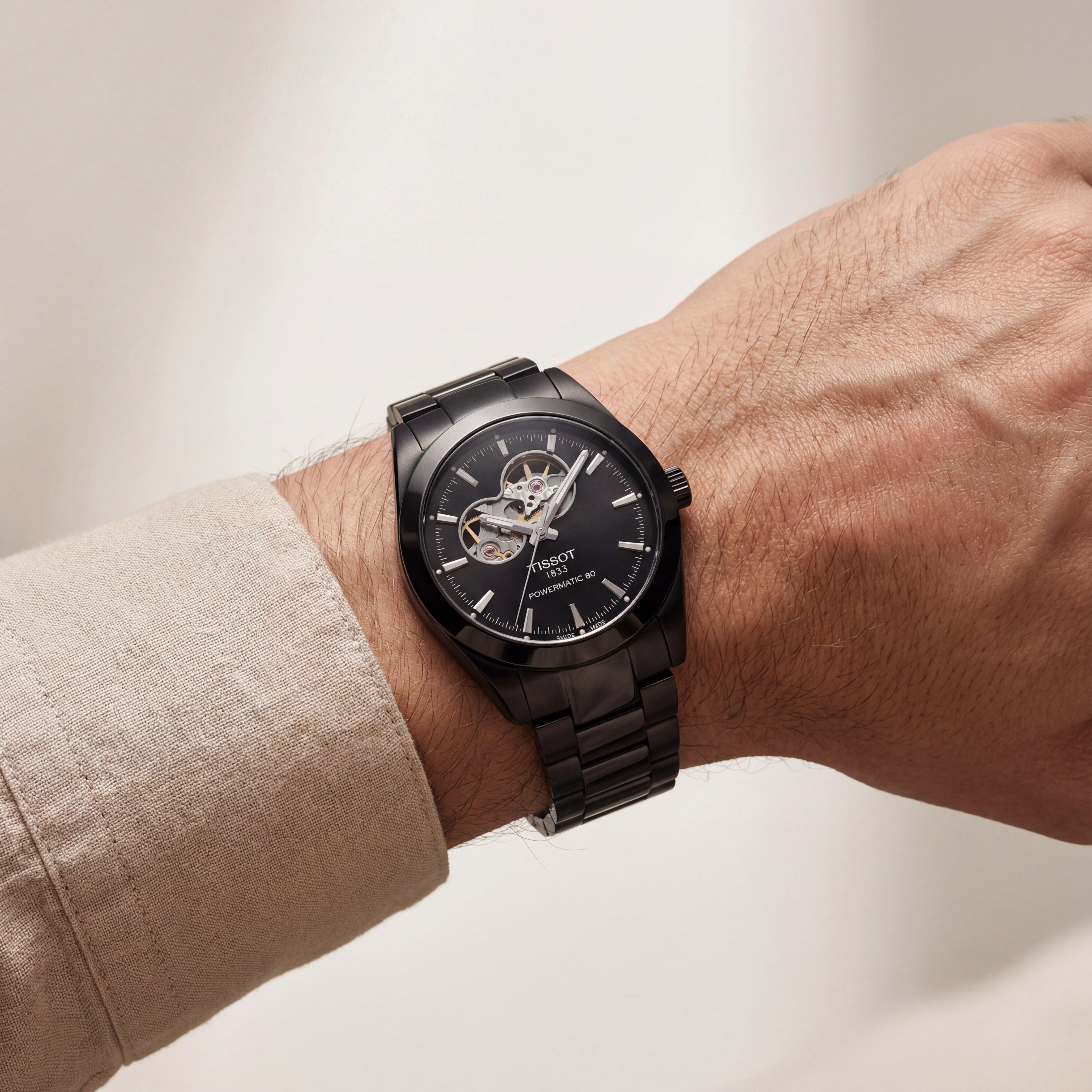 Shadow Black Open-Heart Automatic Steel Watch – Tick Talks