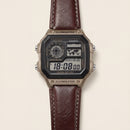 Bronze World Time Digital Leather Watch