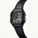 Stealth World Time Digital Leather Watch
