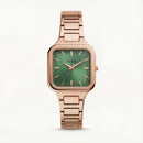 Emerald Square Gold Steel Quartz Watch