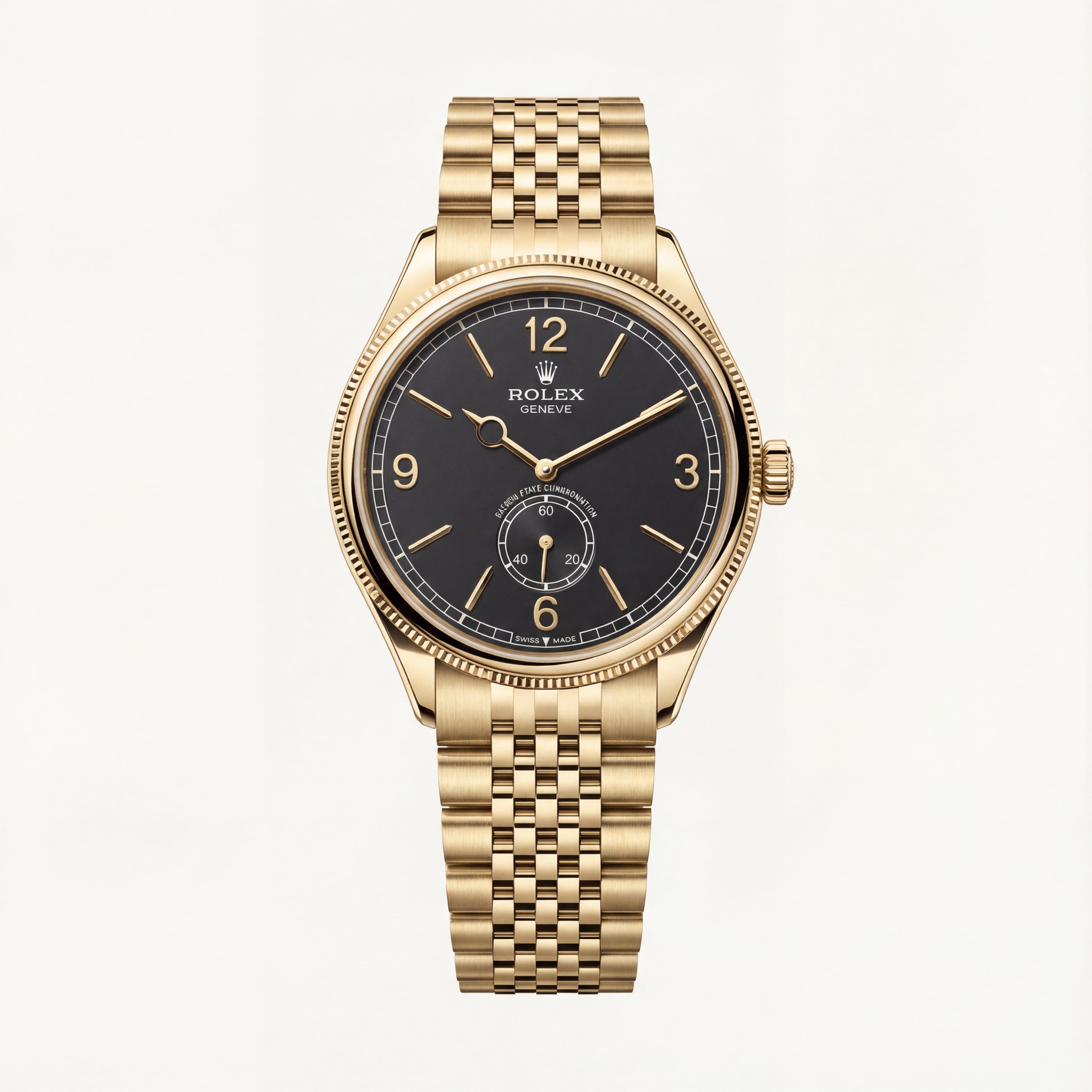 Vintage Gold Black Dial Small Seconds Men’s Watch