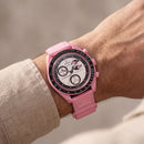 Pink Chrono Moon-Style Sports Watch
