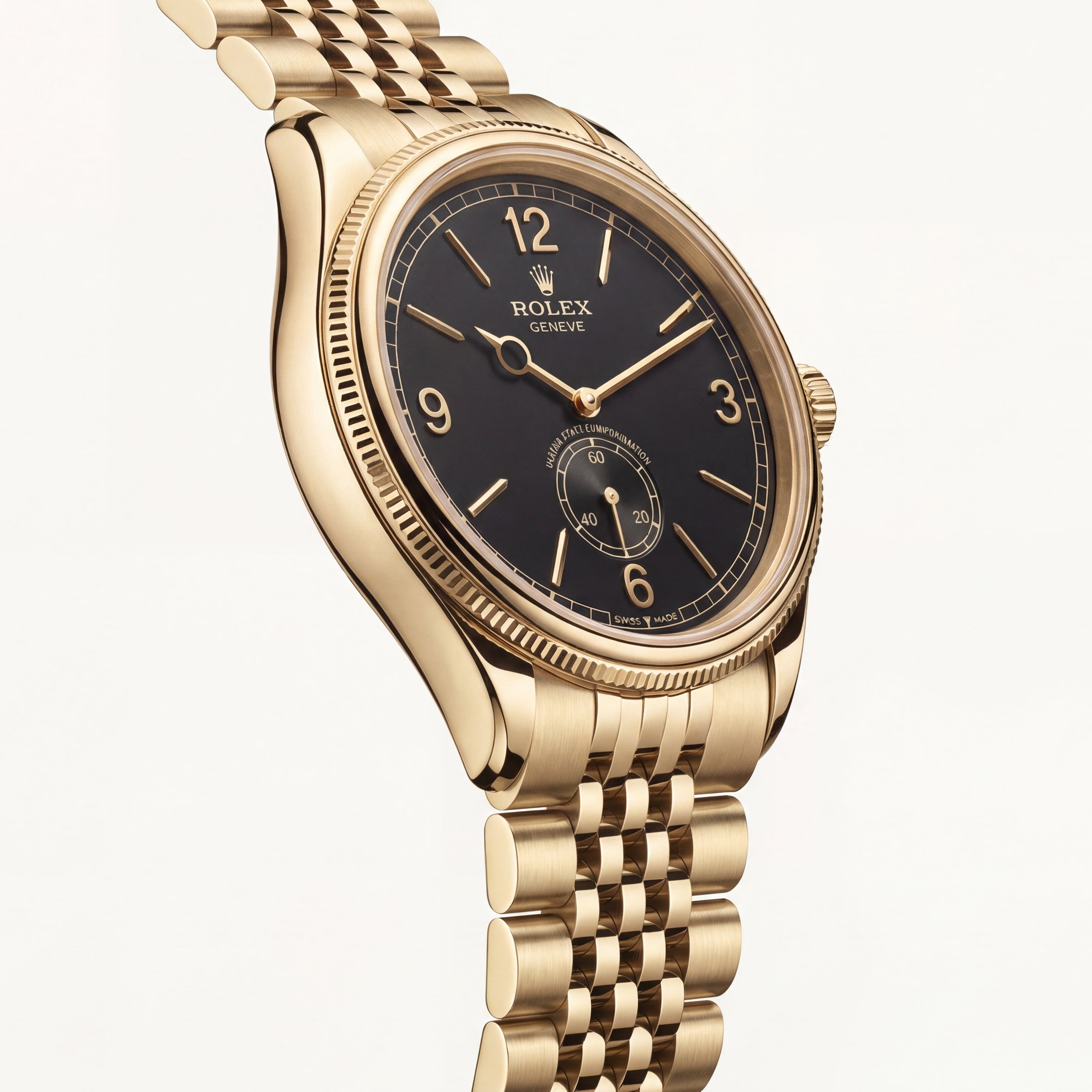 Vintage Gold Black Dial Small Seconds Men’s Watch