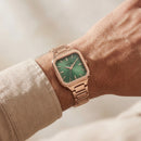 Emerald Square Gold Steel Quartz Watch