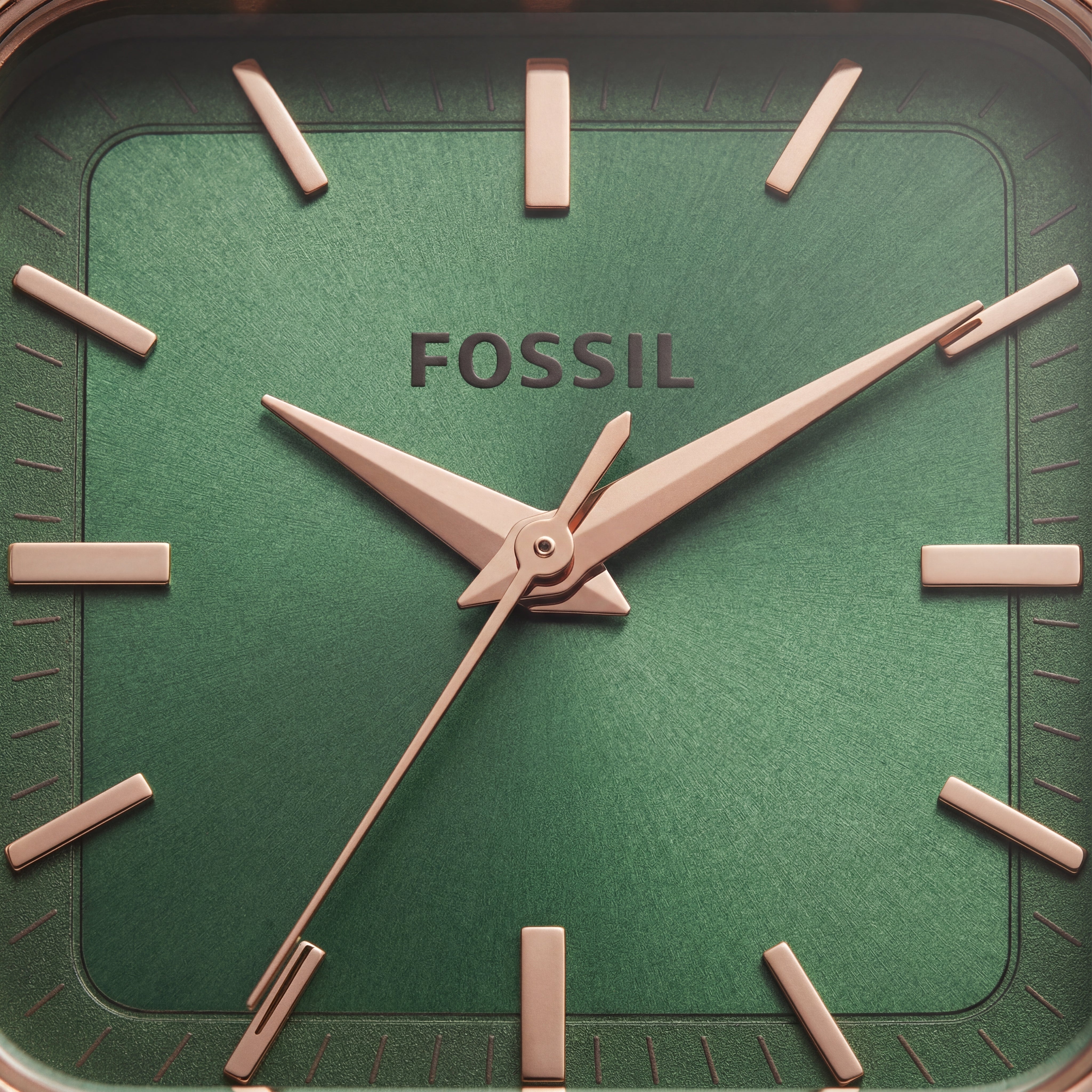 Emerald Square Gold Steel Quartz Watch