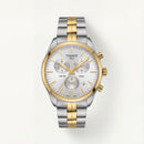 Elegant Dual-Tone White Dial Chronograph Men’s Watch