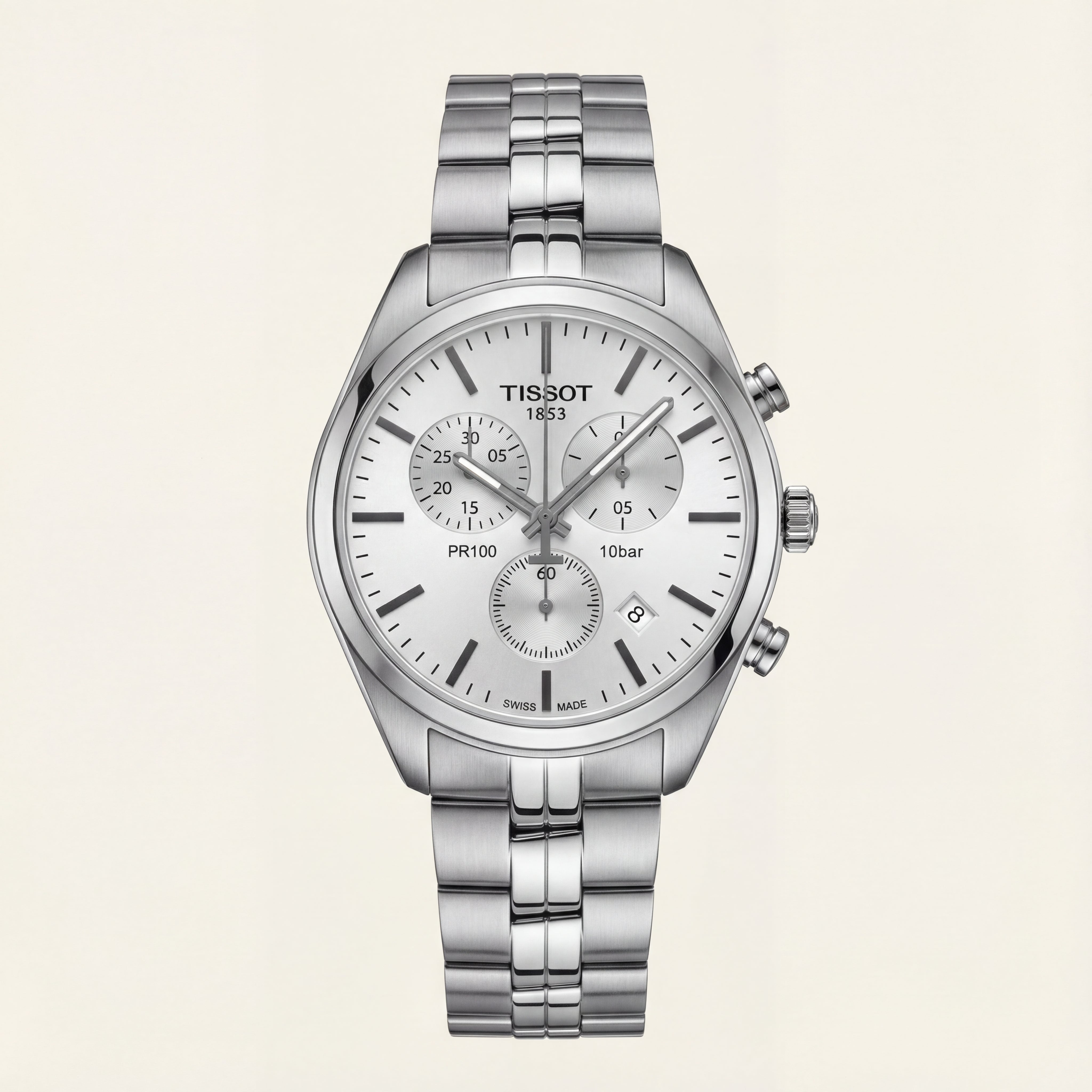 Silver Sunray Dial Chronograph Men’s Watch