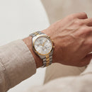Elegant Dual-Tone White Dial Chronograph Men’s Watch