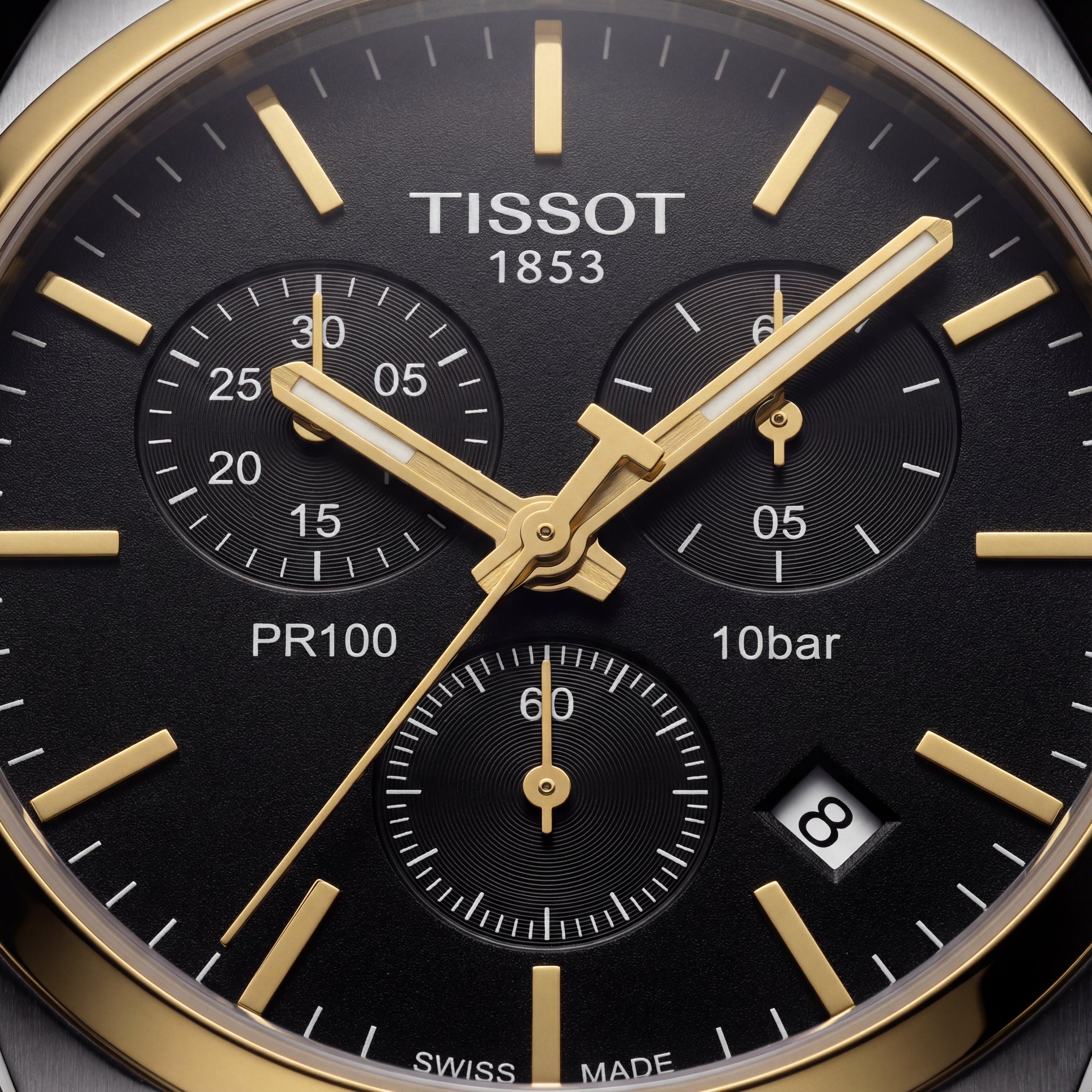 Dual-Tone Black Dial Chronograph Men’s Watch