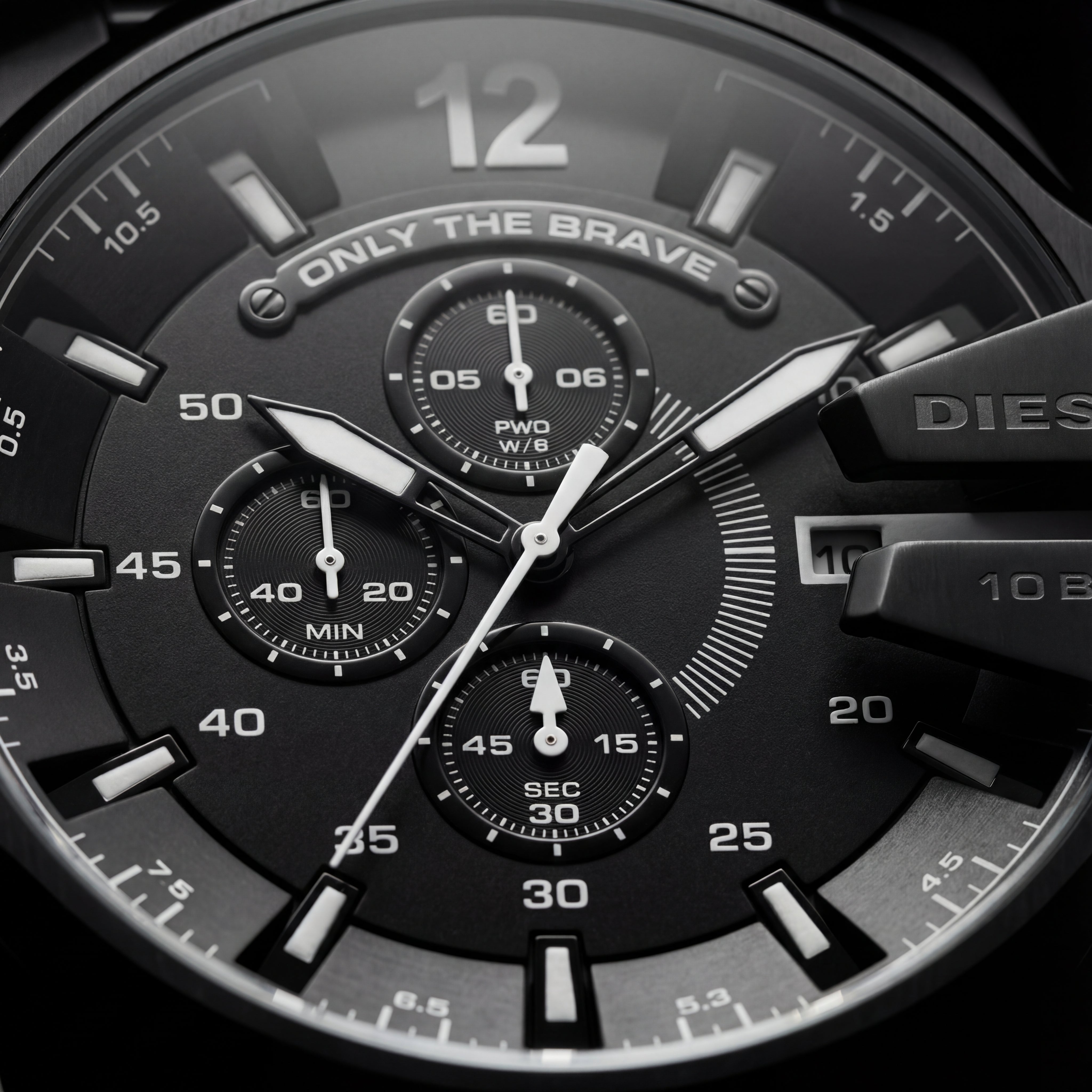 Stealth Black Steel Chronograph Men’s Watch