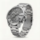 All-Silver Chronograph Men’s Watch with Industrial Finish