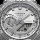 Transparent Case Silver Dial Digital-Analog Sports Watch