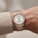 Two-Tone Rose Gold Solar Quartz Stainless Steel Classic Watch