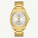 Golden Silver Dial Solar Quartz Stainless Steel Dress Watch