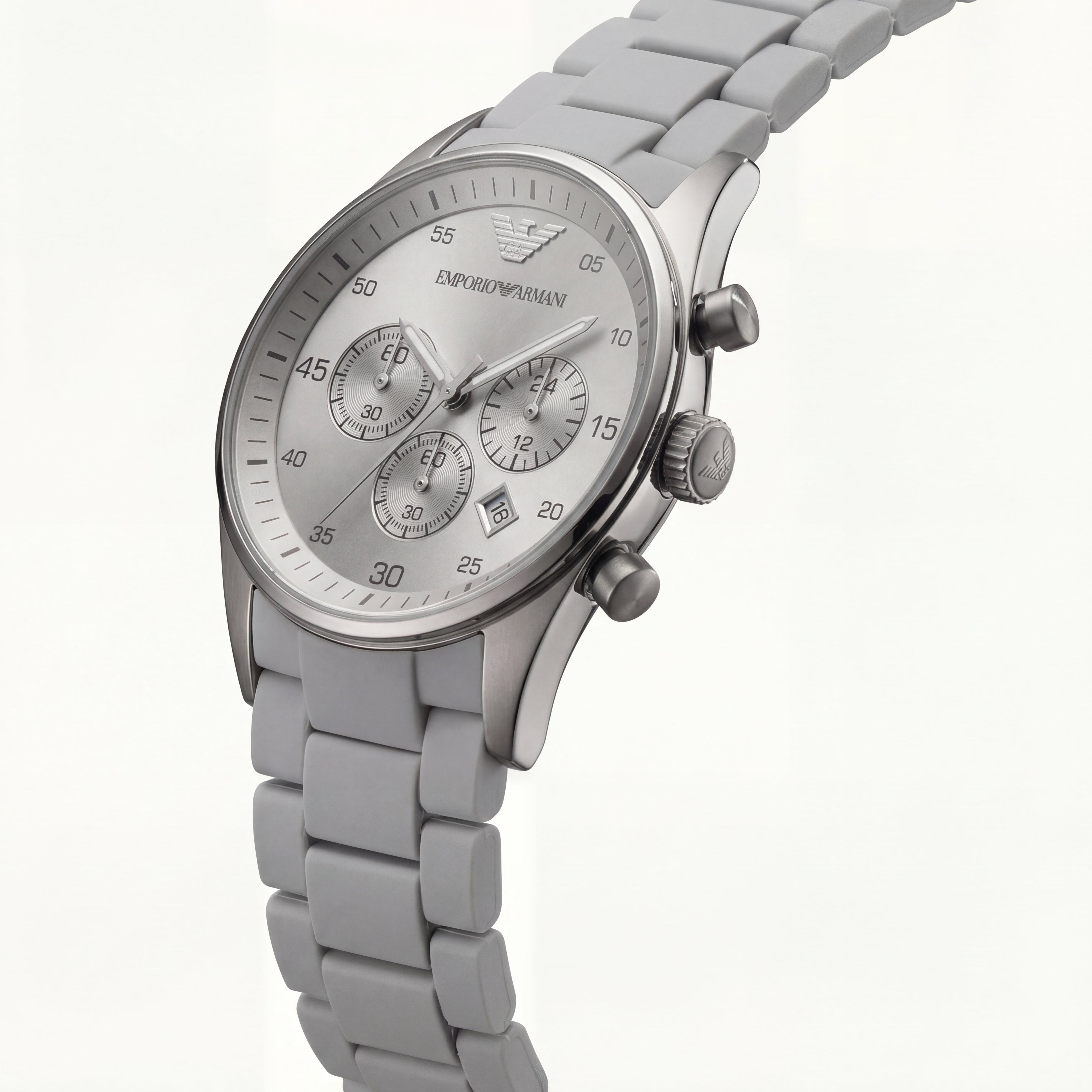 Silver Grey Chronograph Stainless Steel Men’s Watch
