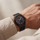 Matte Black Solar Quartz Stainless Steel Dress Watch