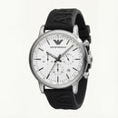 Premium White Dial Chronograph Men’s Watch with Rubber Strap