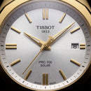 Golden Silver Dial Solar Quartz Stainless Steel Dress Watch