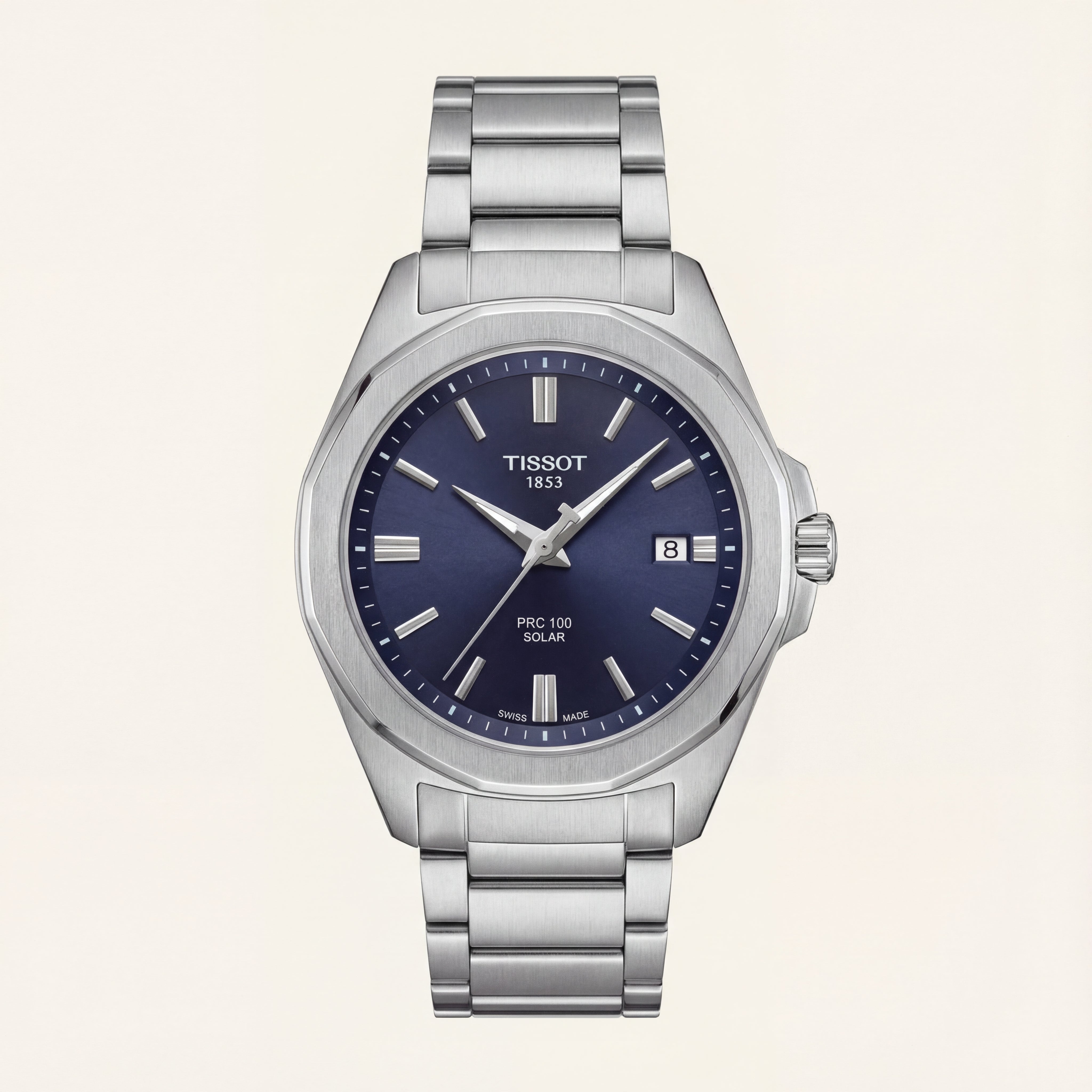 Midnight Blue Solar Quartz Stainless Steel Dress Watch