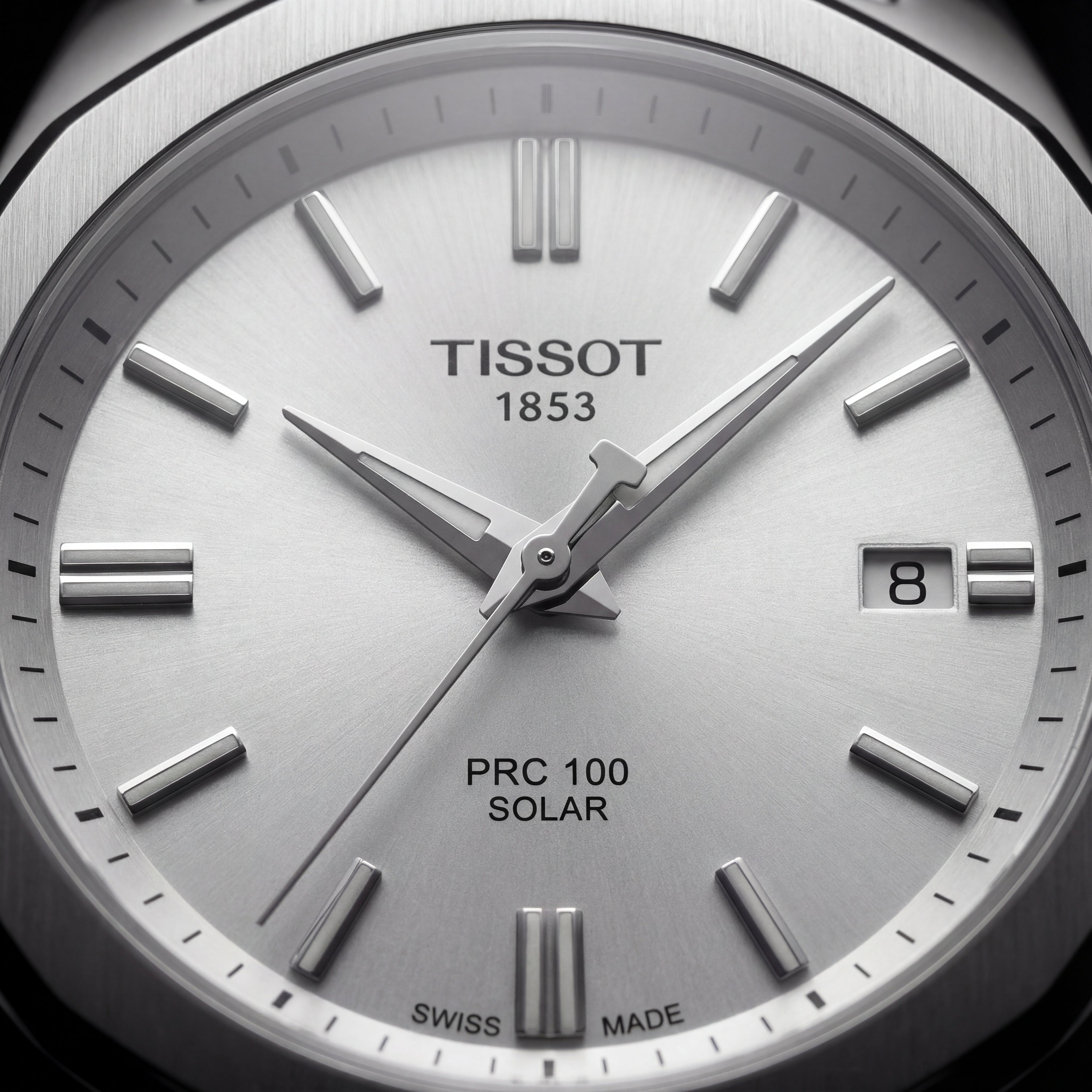 Minimal Silver Solar Quartz Steel Dress Watch