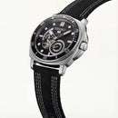 Premium Automatic Men’s Watch with Open Heart Dial & Black Strap